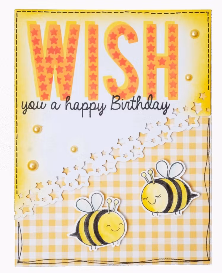 Studio light - Schablon & klar stämpel - Wish