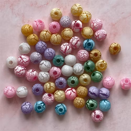 Matt krackelerad, mix, 8mm - 50st