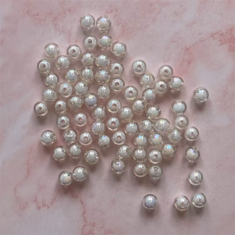 AB-pärla, vit, 8mm - 50st