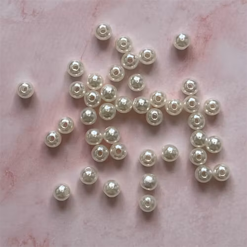 Akryl, 6mm, beige - 50st