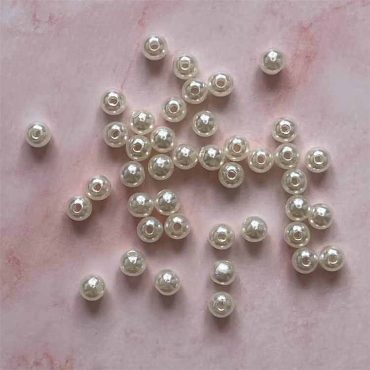 Akryl, 6mm, beige - 50st