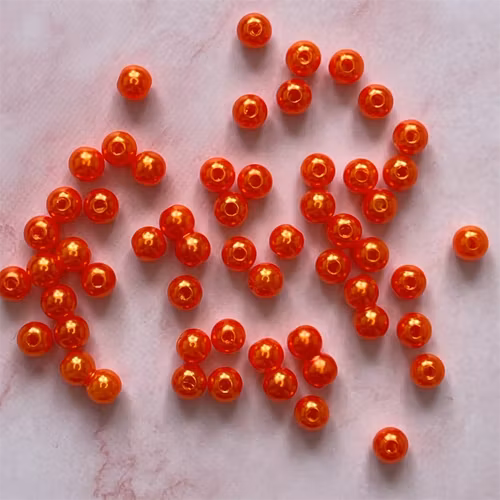 Akryl, 6mm, orange - 50st