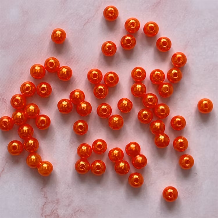 Akryl, 6mm, orange - 50st
