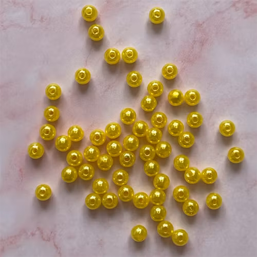 Akryl, 6mm, gul - 50st