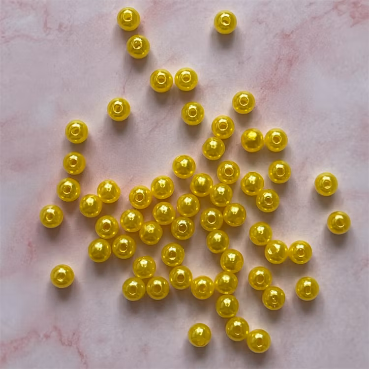 Akryl, 6mm, gul - 50st