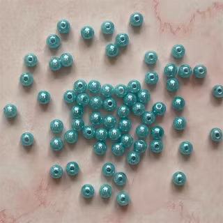 Akryl, 6mm, turkos - 50st