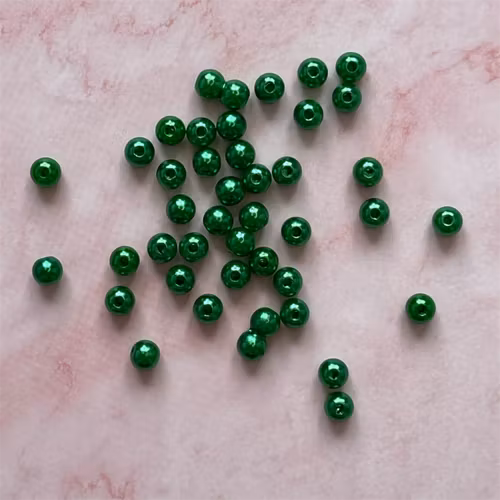 Akryl, 6mm, mörkgrön - 50st