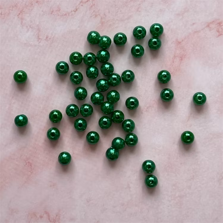 Akryl, 6mm, mörkgrön - 50st