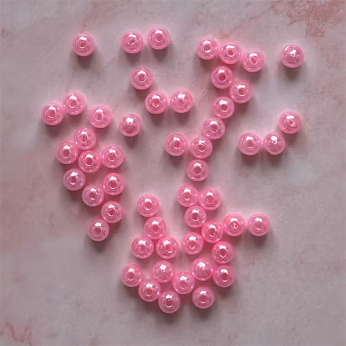 Akryl, 6mm, rosa - 50st