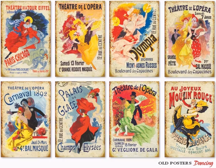 Decorer Mini - Old posters Dancing (7x10,8cm)