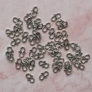Lås S-krok, silver - 50st