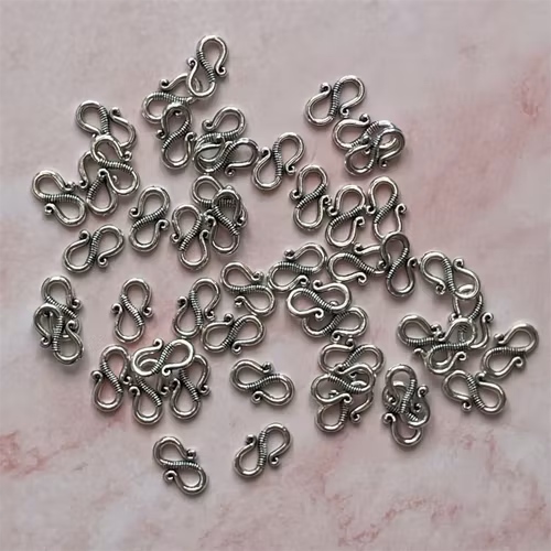 Lås S-krok, silver - 50st