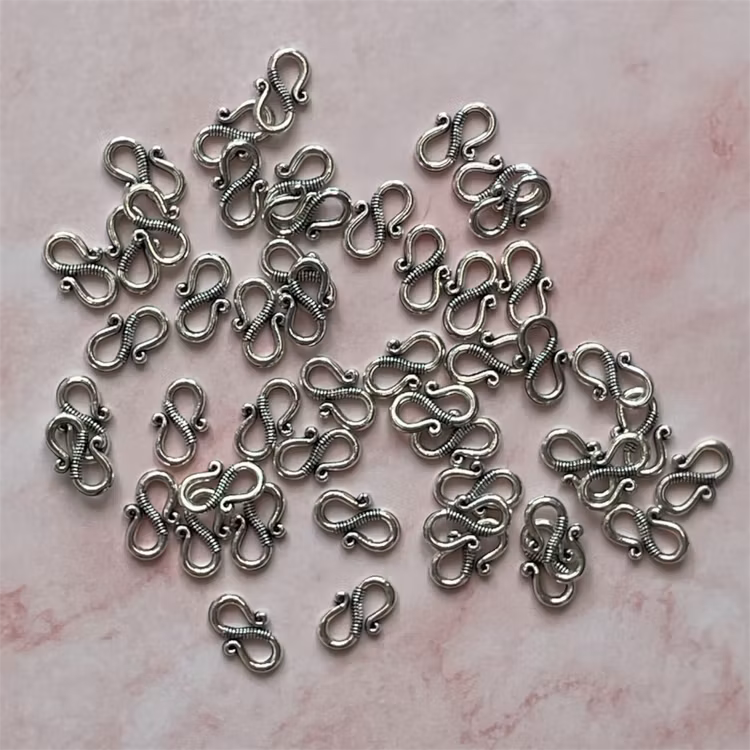 Lås S-krok, silver - 50st