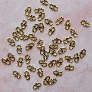 Lås S-krok, guld - 50st