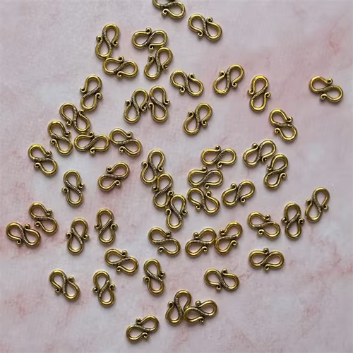Lås S-krok, guld - 50st