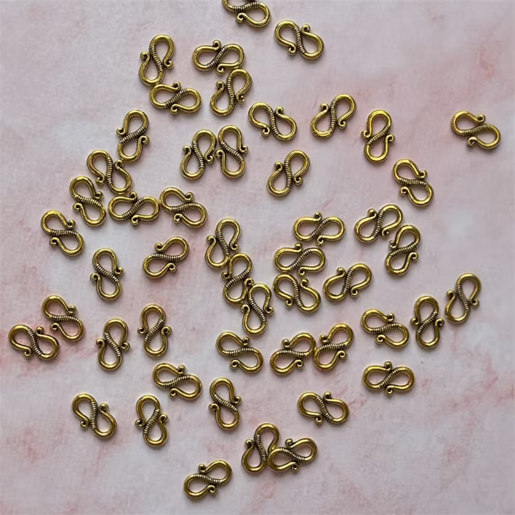 Lås S-krok, guld - 50st