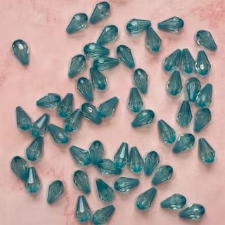 Droppe, turkos, 8x13mm - 50st