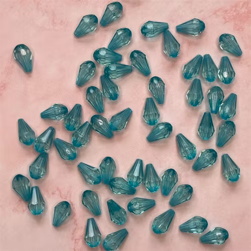 Droppe, turkos, 8x13mm - 50st