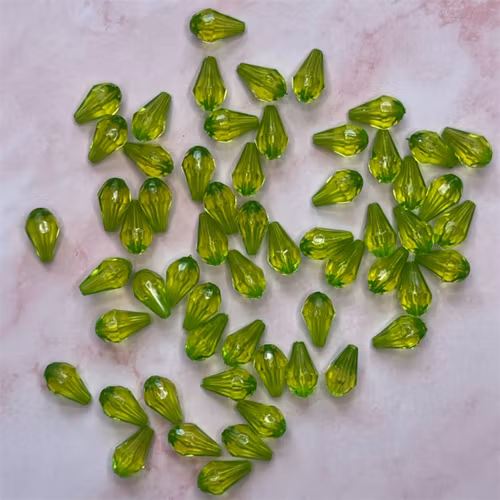 Droppe, grön, 8x13mm - 50st