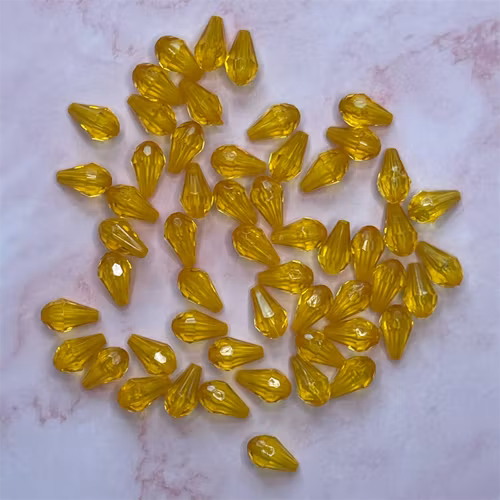 Droppe, gul, 8x13mm - 50st