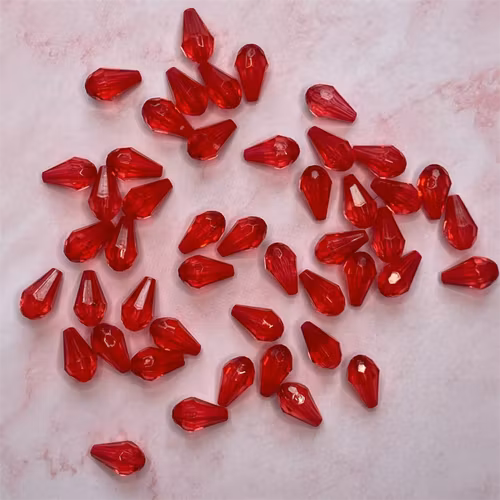 Droppe, röd, 8x13mm - 50st