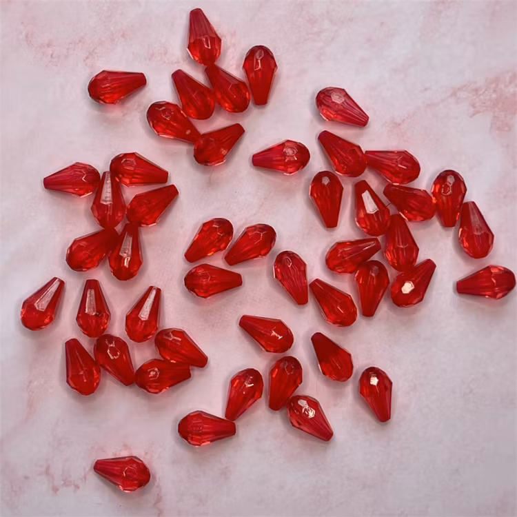 Droppe, röd, 8x13mm - 50st