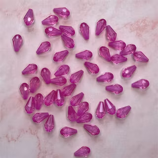 Droppe, rosenröd, 8x13mm - 50st
