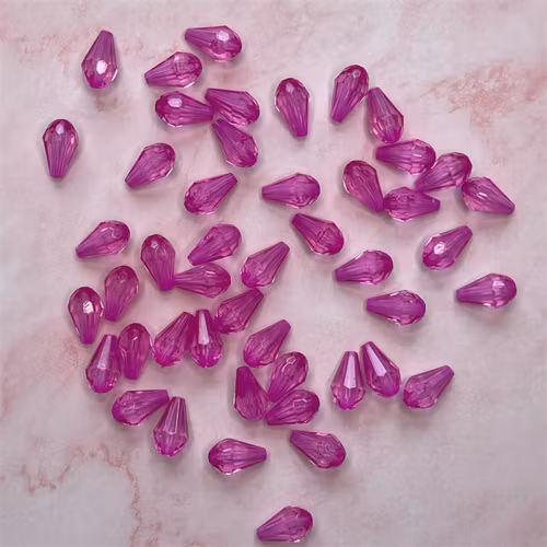 Droppe, rosenröd, 8x13mm - 50st