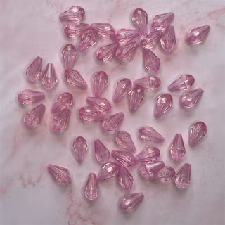 Droppe, rosa, 8x13mm - 50st