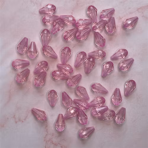 Droppe, rosa, 8x13mm - 50st