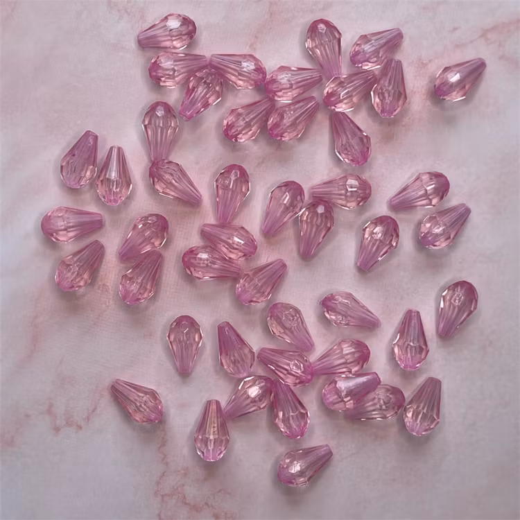 Droppe, rosa, 8x13mm - 50st