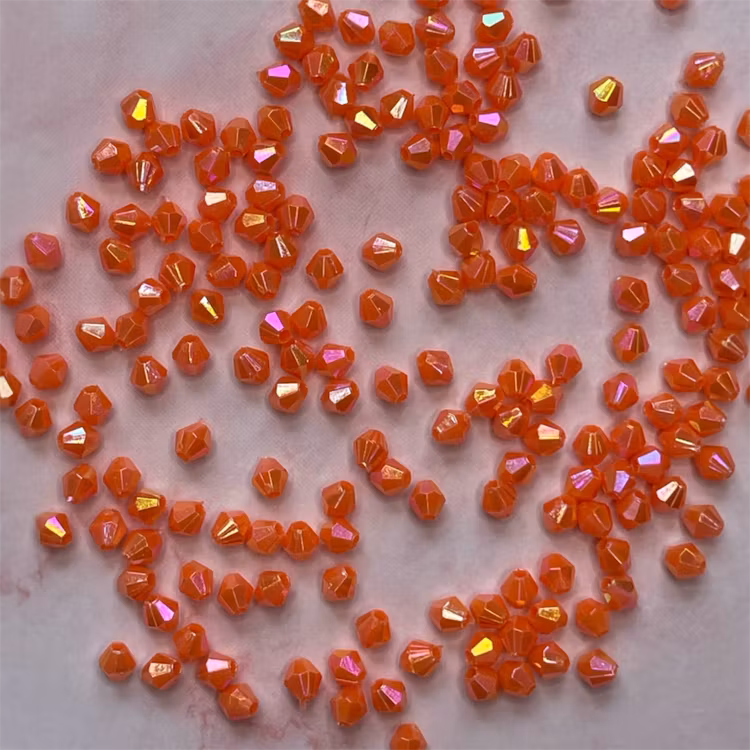 Bicone, 4mm, orange med AB - 200st