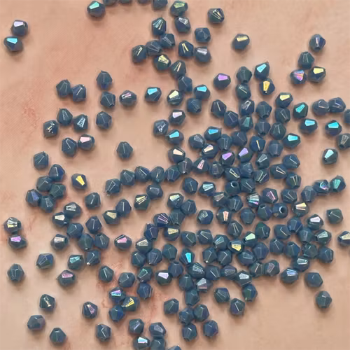 Bicone, 4mm, mörkblå med AB - 200st