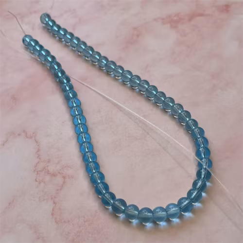 Ehawa - Glas, rund, klar blå, 6mm
