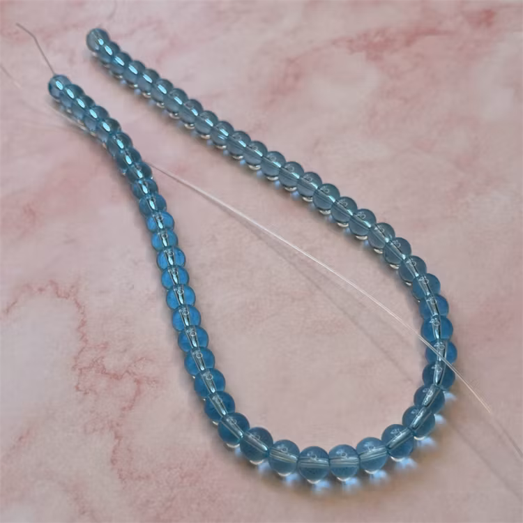 Ehawa - Glas, rund, klar blå, 6mm