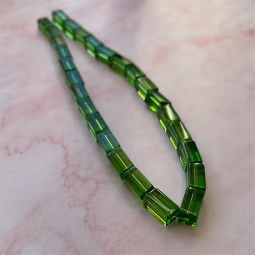 Ehawa - Glas, rektangulär, klar mörkgrön, 6x12mm