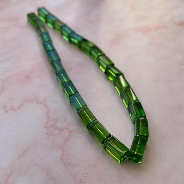 Ehawa - Glas, rektangulär, klar mörkgrön, 6x12mm