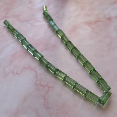 Ehawa - Glas, rektangulär, klar ljusgrön, 6x12mm