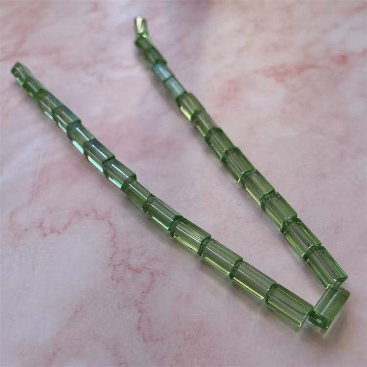 Ehawa - Glas, rektangulär, klar ljusgrön, 6x12mm