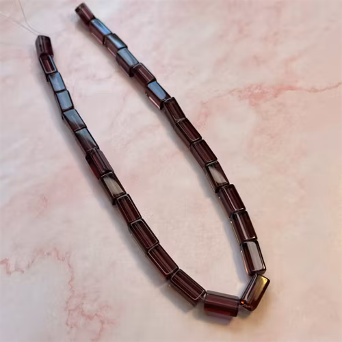 Ehawa - Glas, rektangulär, klar lila, 6x12mm