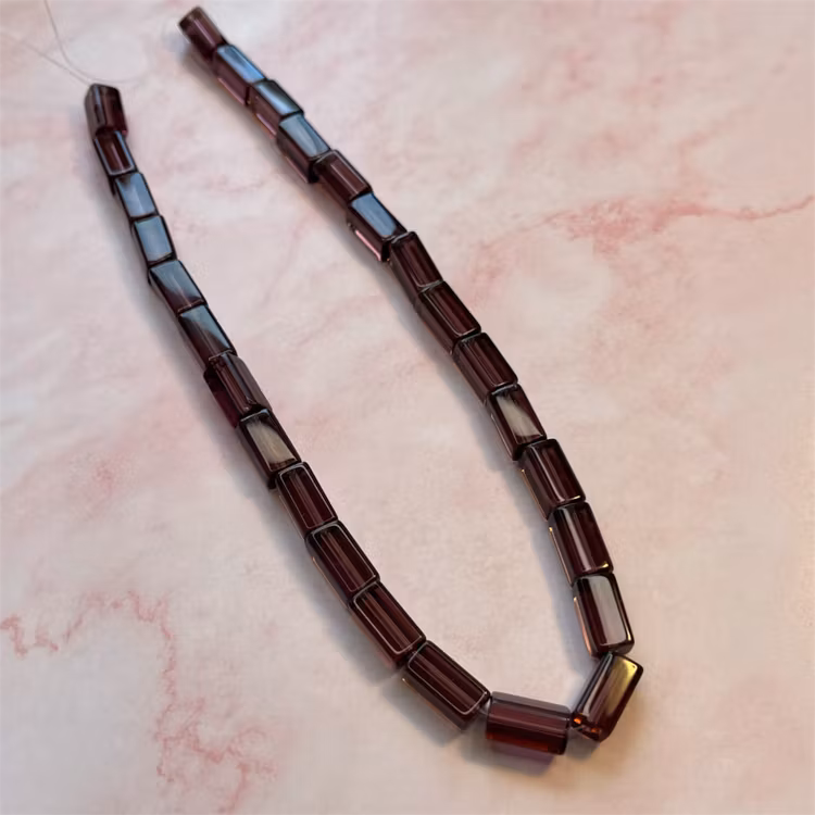 Ehawa - Glas, rektangulär, klar lila, 6x12mm