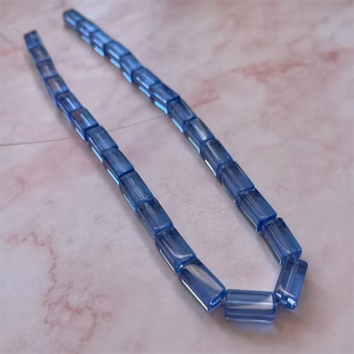 Ehawa - Glas, rektangulär, klar mörkblå, 6x12mm