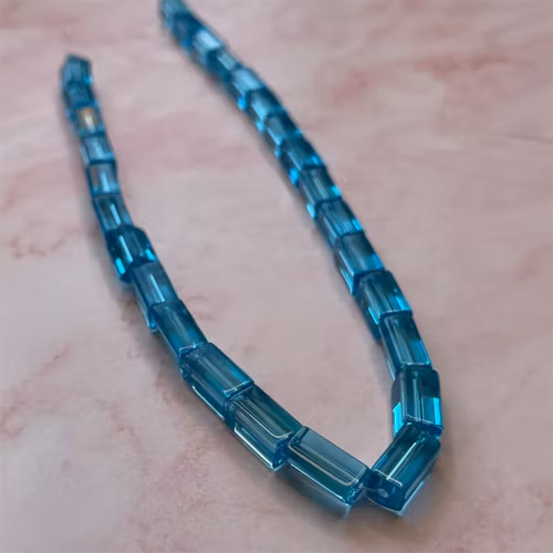 Ehawa - Glas, rektangulär, klar ljusblå, 6x12mm