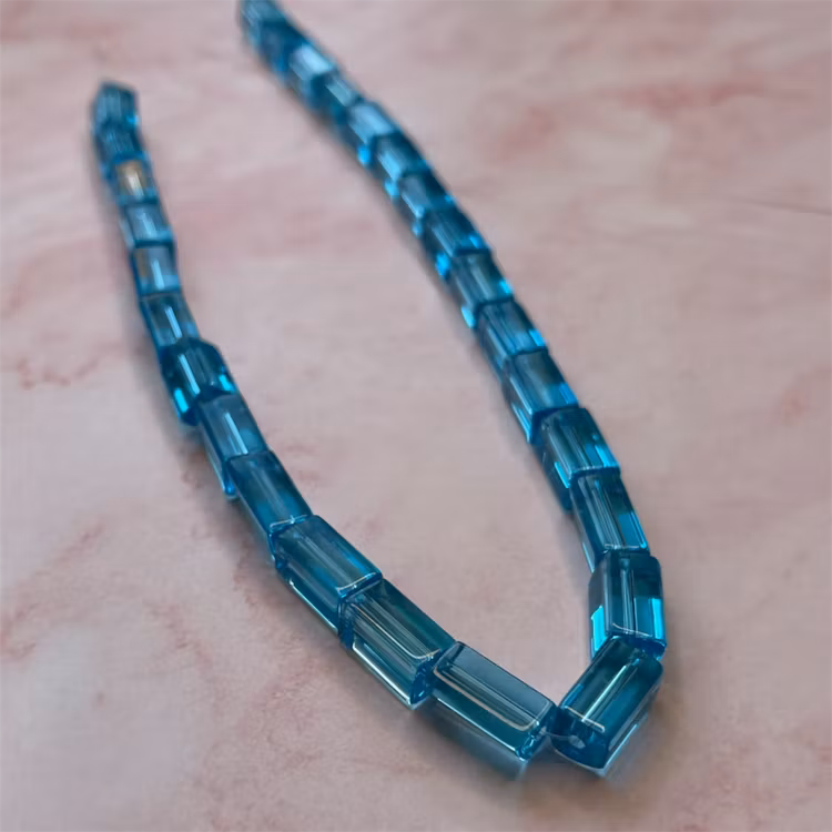 Ehawa - Glas, rektangulär, klar ljusblå, 6x12mm