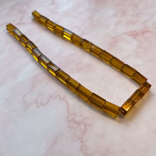 Ehawa - Glas, rektangulär, klar guld, 6x12mm