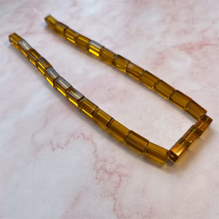 Ehawa - Glas, rektangulär, klar guld, 6x12mm