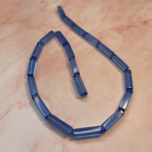 Ehawa - Glas, rektangulär, klar mörkblå, 5x20mm