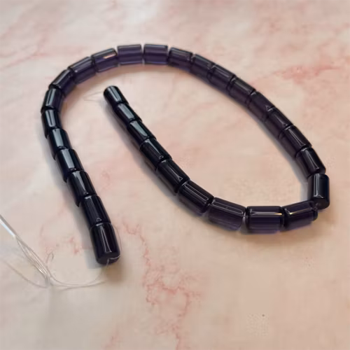 Ehawa - Glas, rör, klar lila, 8x12mm