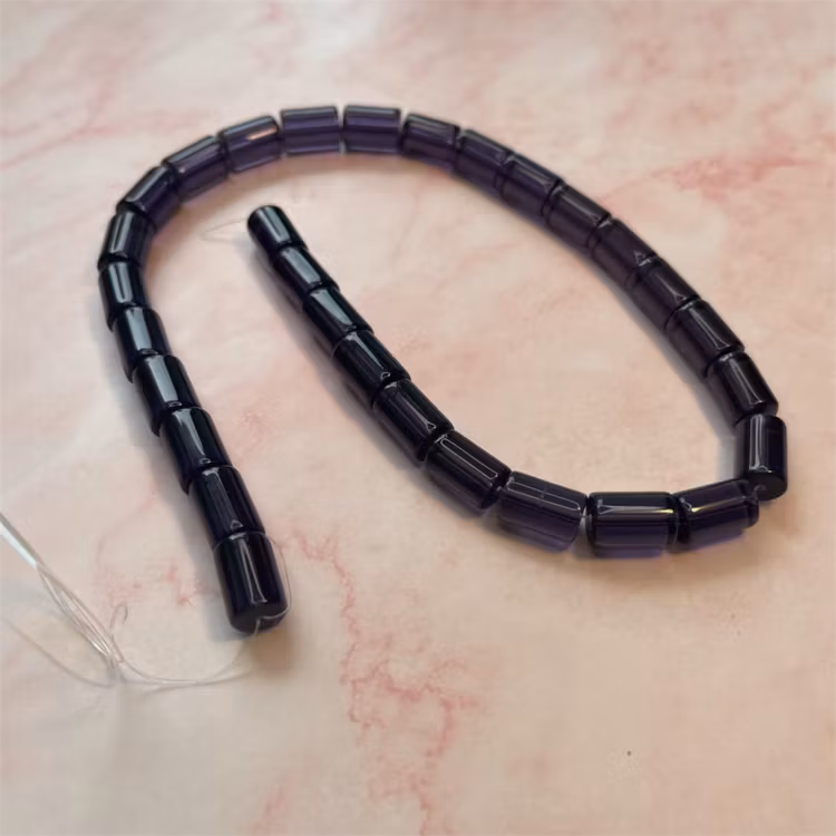 Ehawa - Glas, rör, klar lila, 8x12mm