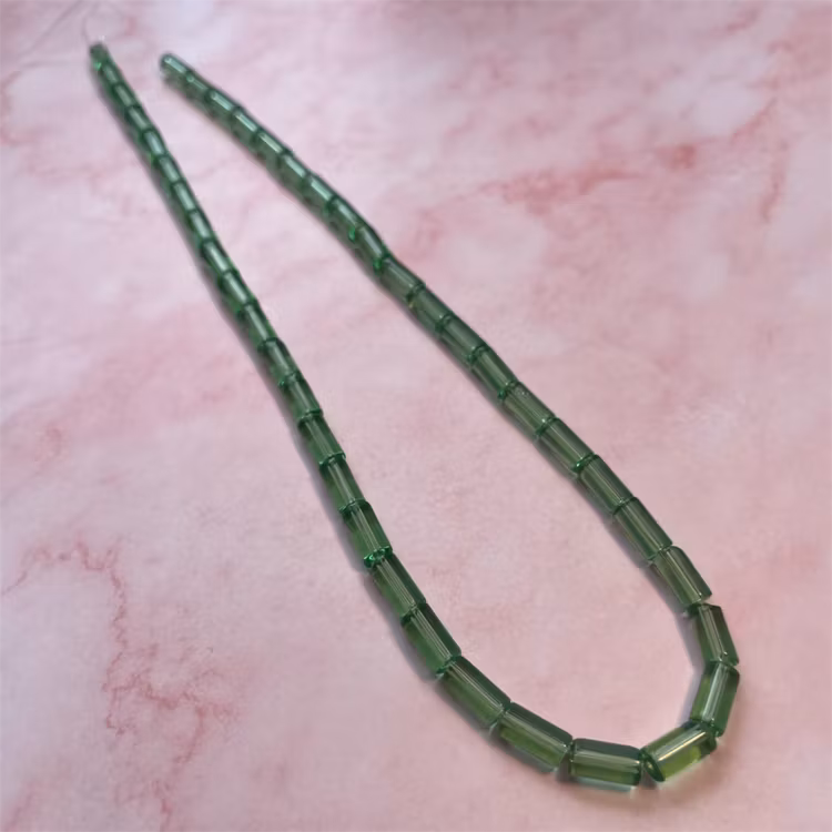 Ehawa - Glas, rör, klar grön, 4x9mm